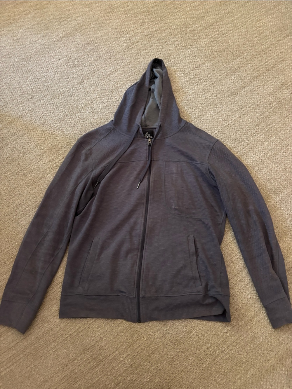 Prana Charcoal Gray Zip Hoodie
